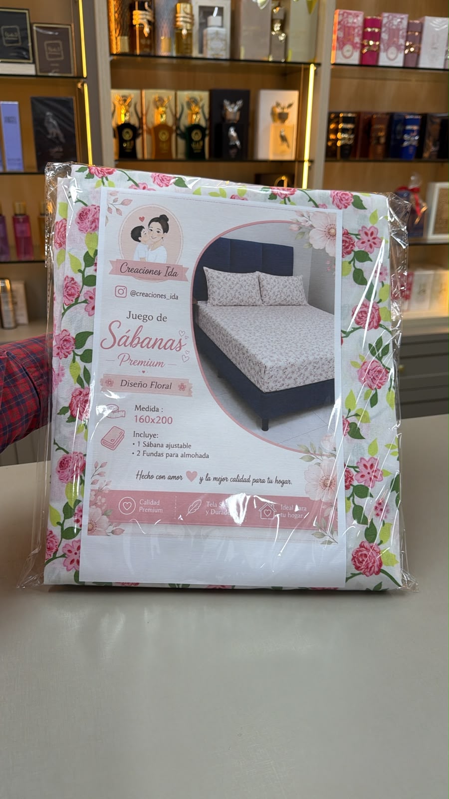 JUEGO DE SABANAS PREMIUM 1,60 X 2,00 ROSA FLORAL