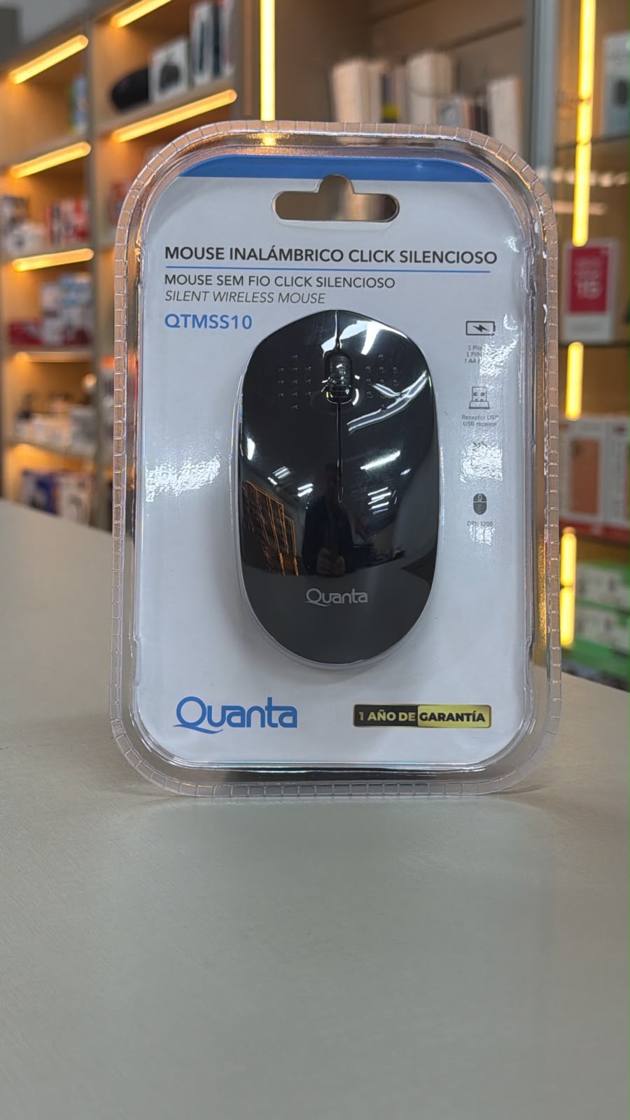 MOUSE INALAMBRICO QUANTA QTMSS10  NEGRO