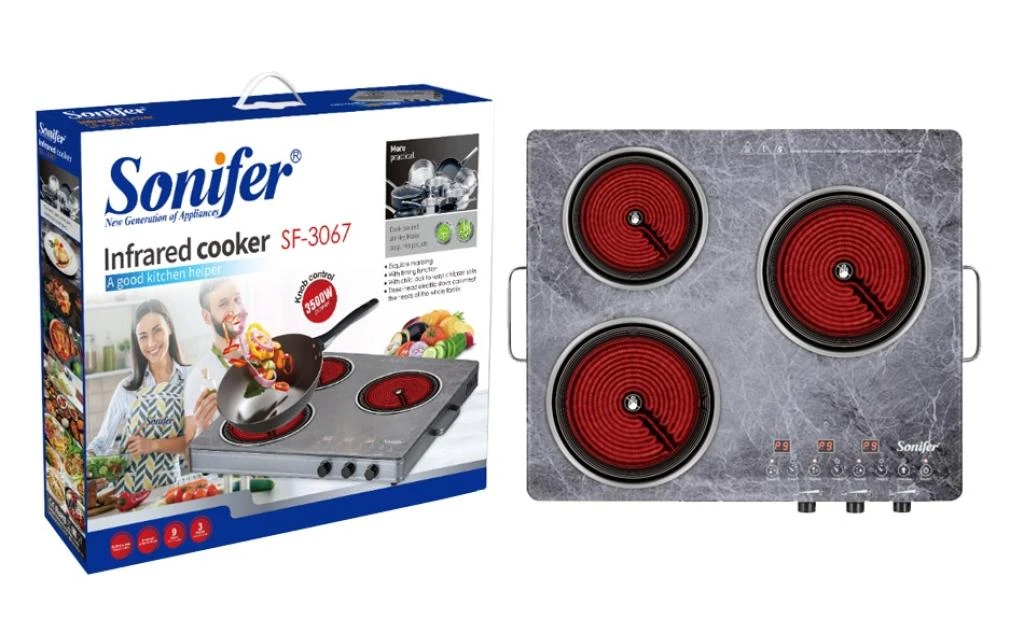 SONIFER ESTUFA ELÉCTRICA DE TRES QUEMADORES 3500W 220V SF-3067