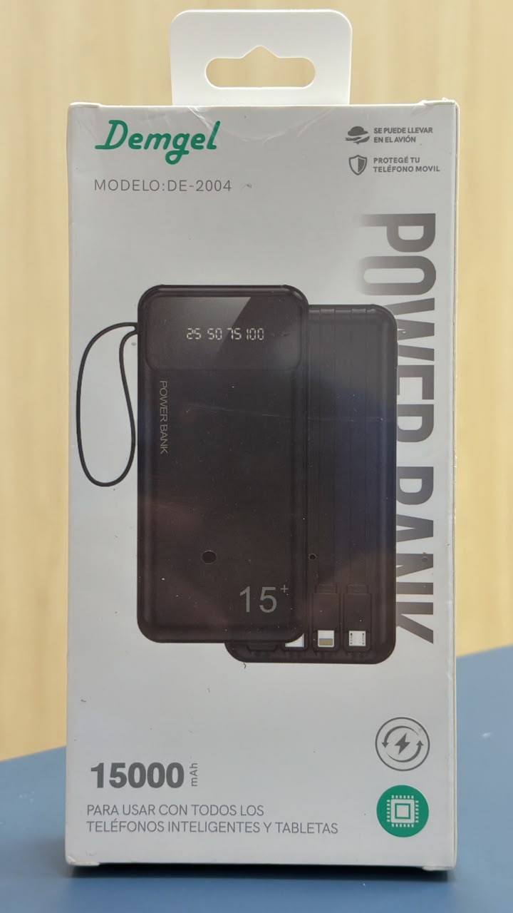 DEMGEL CARGADOR PORTATIL POWER BANK 25000 MODELO DE-2004