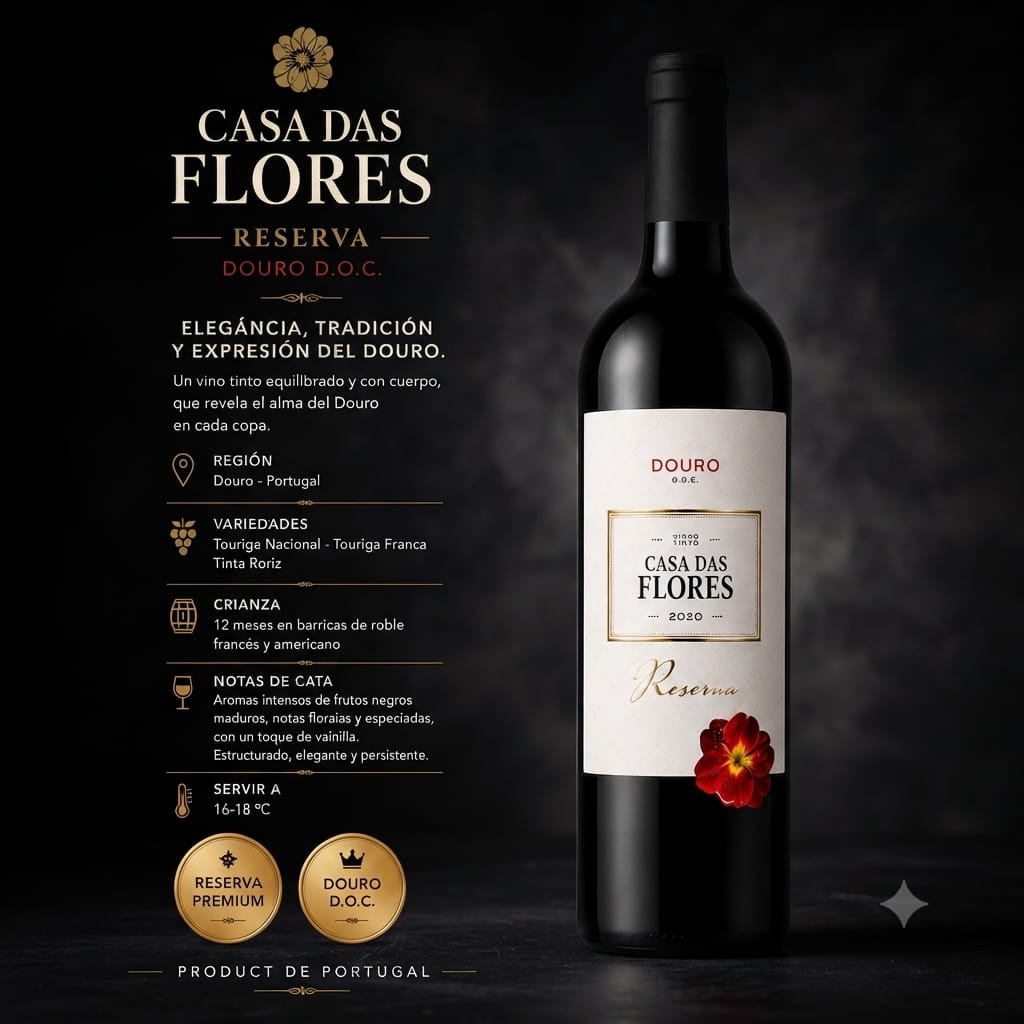 Vino Tinto Casa das Flores Reserva Douro D.O.C