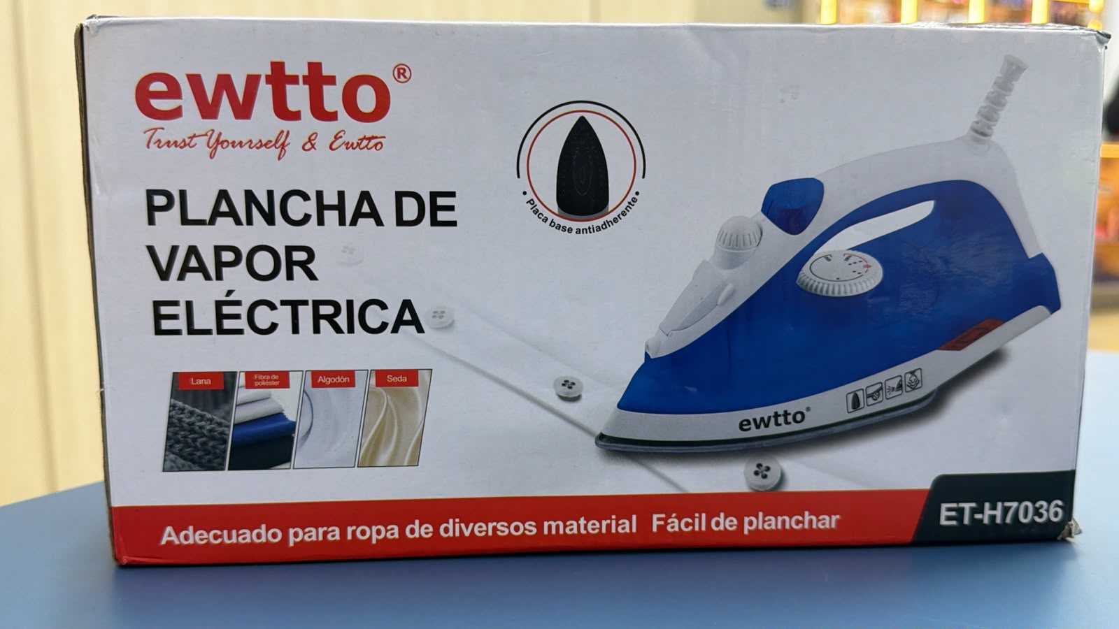 EWTTO PLANCHA DE VAPOR ELECTRICA  220V  ET-J7036
