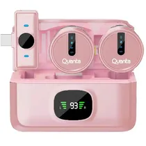 MICROFONO DUAL QUANTA QTMDM30 MULTI ROSADO