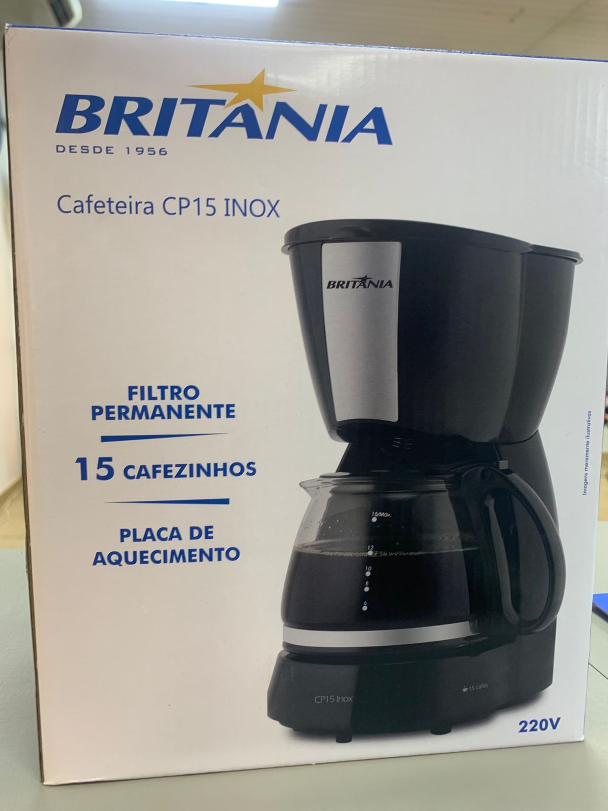 CAFETERA BRITATIA CP15 INOX - NEGRO 220V 50HZ
